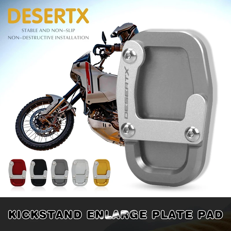 

For Ducati DesertX Desert X 2022-2023 Motorcycle CNC Kickstand Foot Side Stand Extension Support Plate Pad