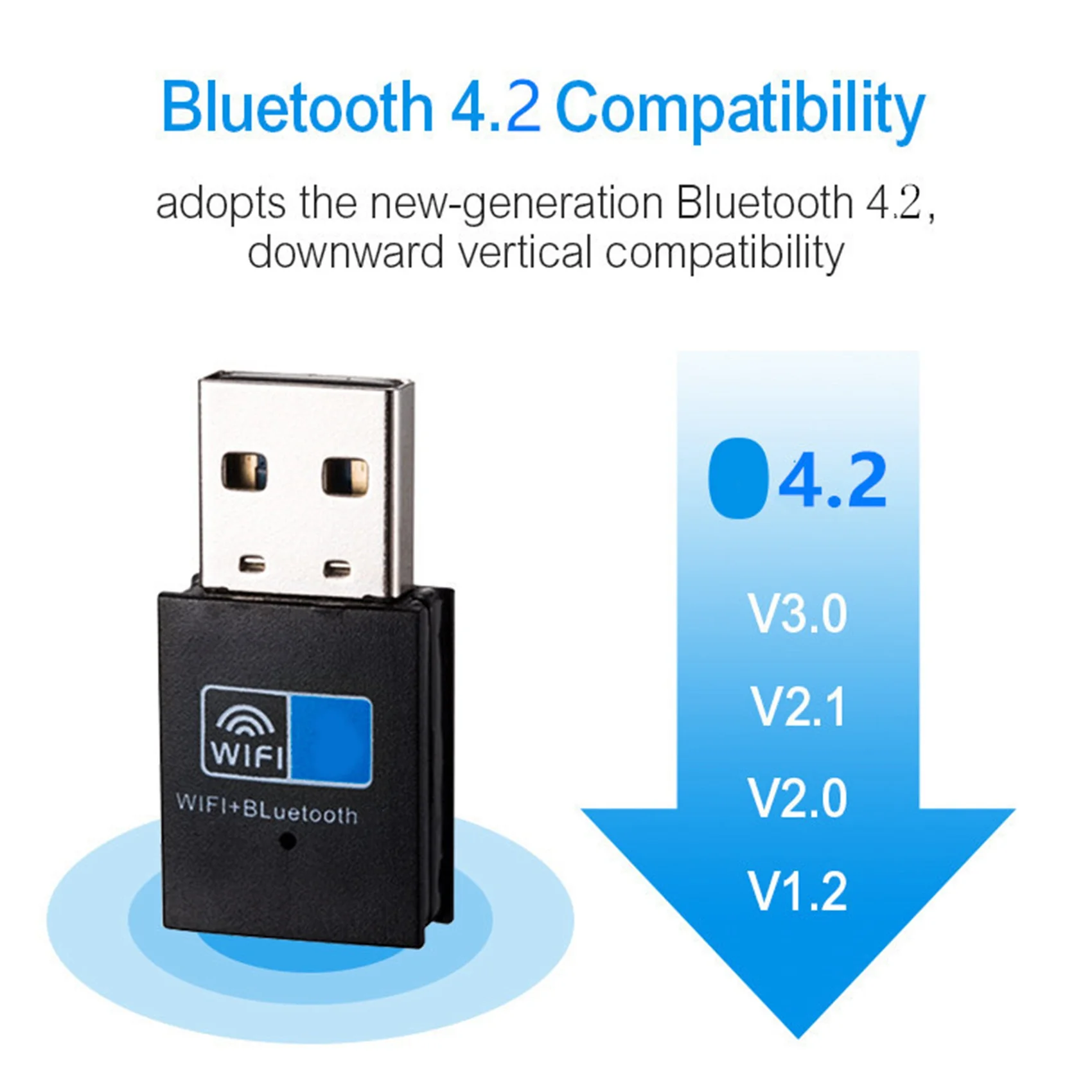 USB Wifi 블루투스 어댑터, 블루투스 4.2 150Mbps Wifi 동글 네트워크 카드, Wifi 블루투스 수신기 송신기-Y41A
