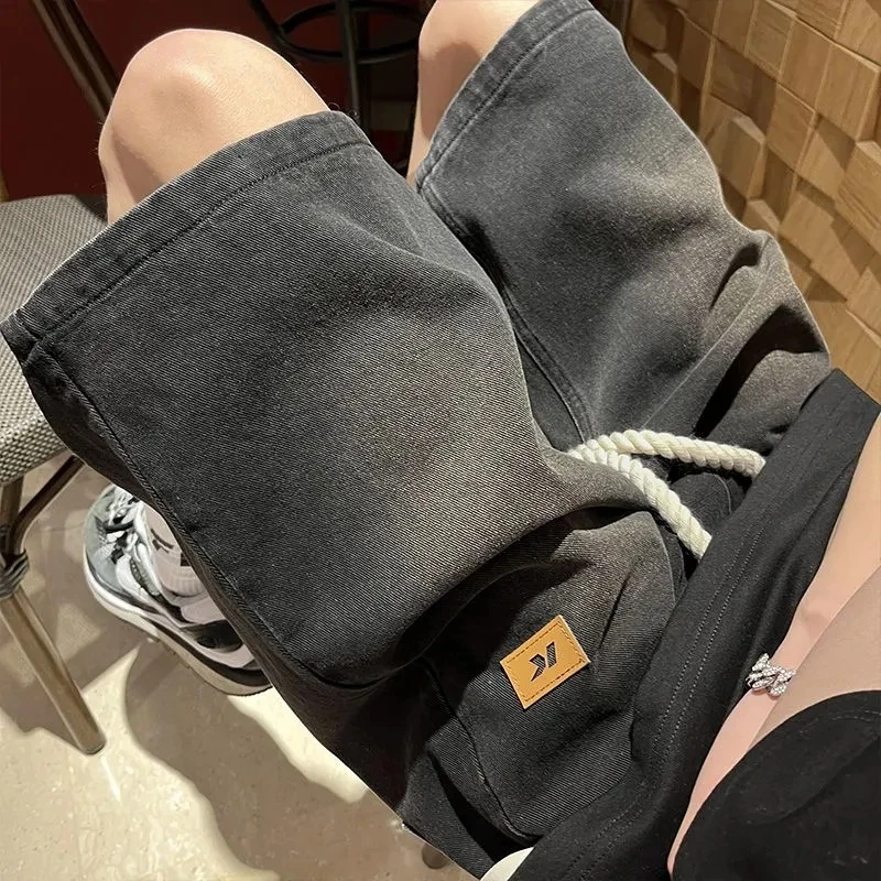 2024 Summer Denim Shorts Fashion Men's Outdoor Travel High Quality Leisure Sports Youth Thin Loose Comfortable Straight Short
