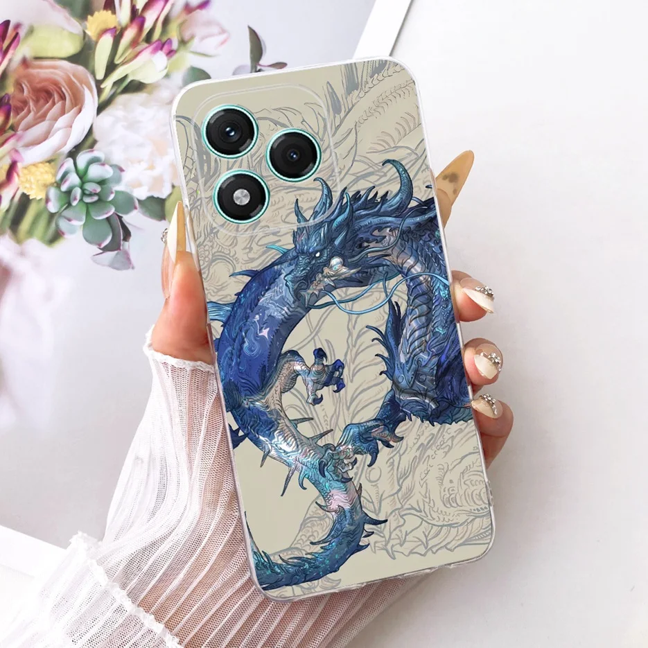 Stylish Clover Lotus Painted Soft Silicone Case