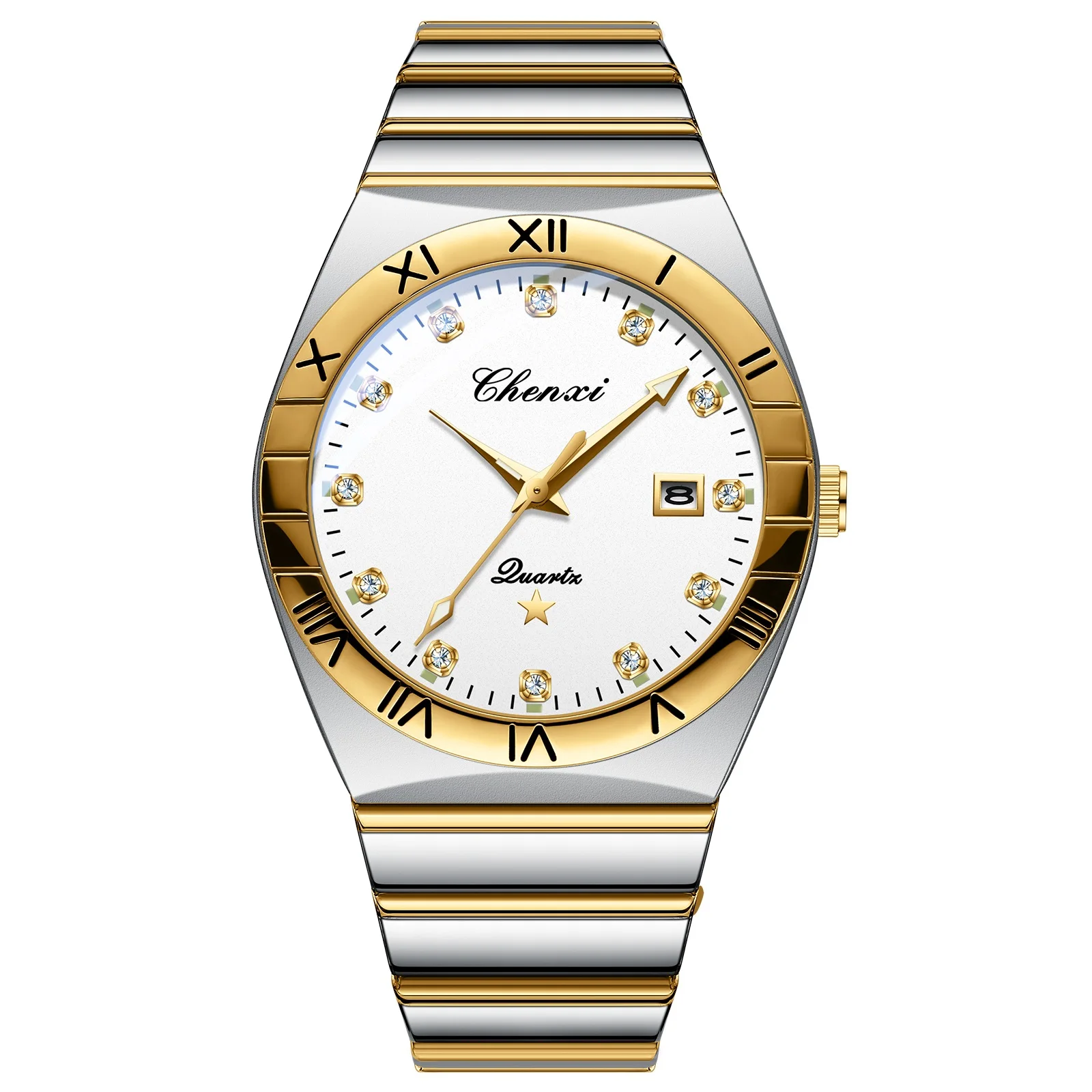 ساعة رجالي موضة فاخرة مقاوم للماء زوجين عشاق كوارت...