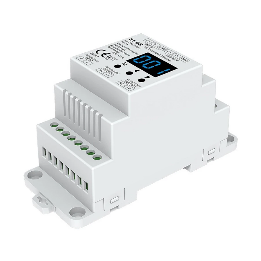 New Led DMX Triac Dimmer 100V 240V Input 1.5A Output 2 Channel DMX512
