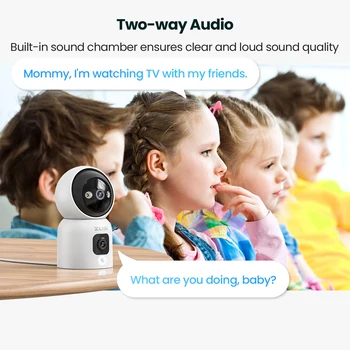 ZOSI C528 6MP/4MP HD Dual-Lens Indoor WiFi Security Camera Plug-in 360° Views Pan/Tilt Home Surveillance Baby/Pet Dog Monitor 4
