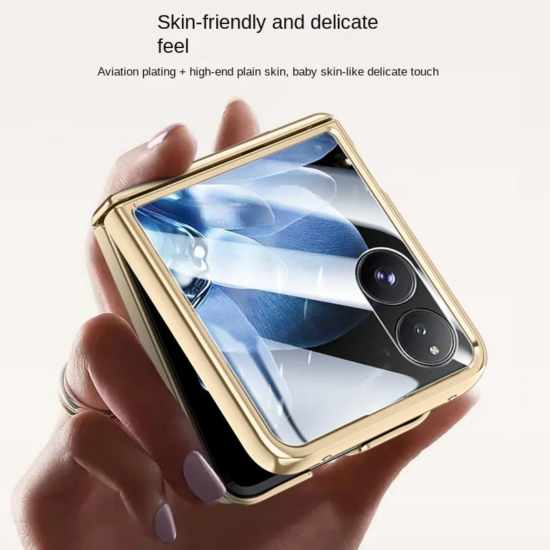 Electroplated Spring Hinged Leather Tempered Glass Protective Case - All-Inclusive Cover