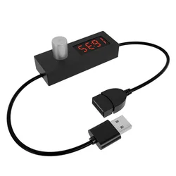 USB Adjustable 24H Countdown Timer Power Off Switch Controller Cable (Black)