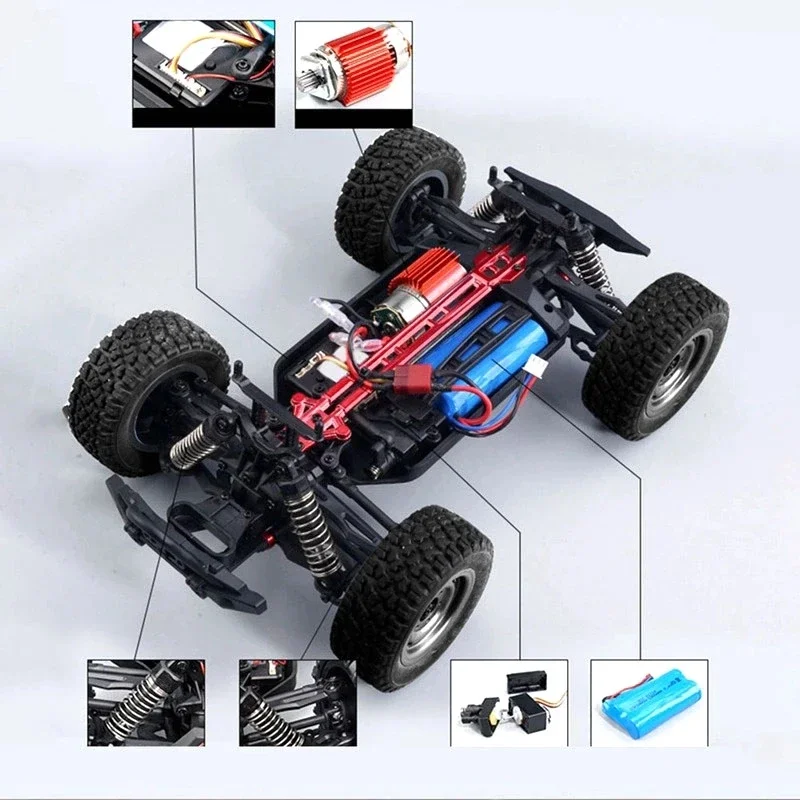 16103 50km/h 1/16 Fast Rc Cars Off Road 4WD with LED Headlights,2.4G Waterproof Remote Control Monster Truck for Adults and Kids 3