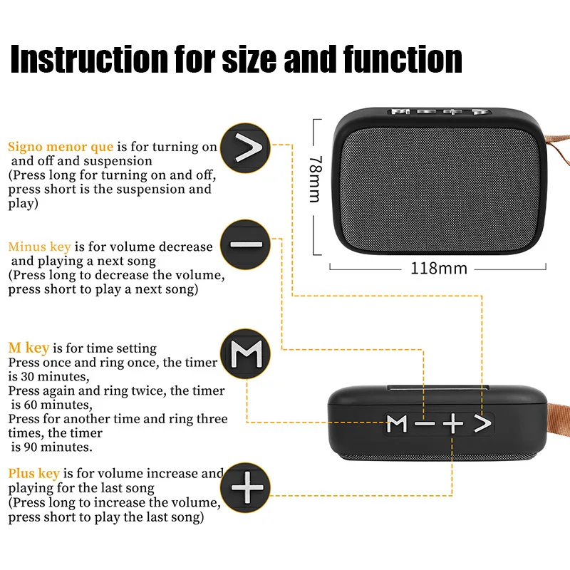 2024 TWS Bluetooth Speakers Portable Outdoor Oxford Loudspeaker Wireless Column 3D Stereo Music Player Surround Hifi Sound Box 5