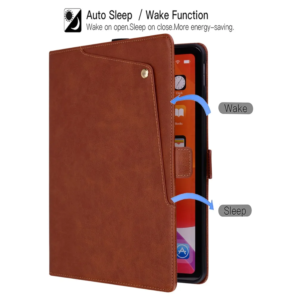Premium Protective Flip PU Leather Tablet Case - Business Wallet Style
