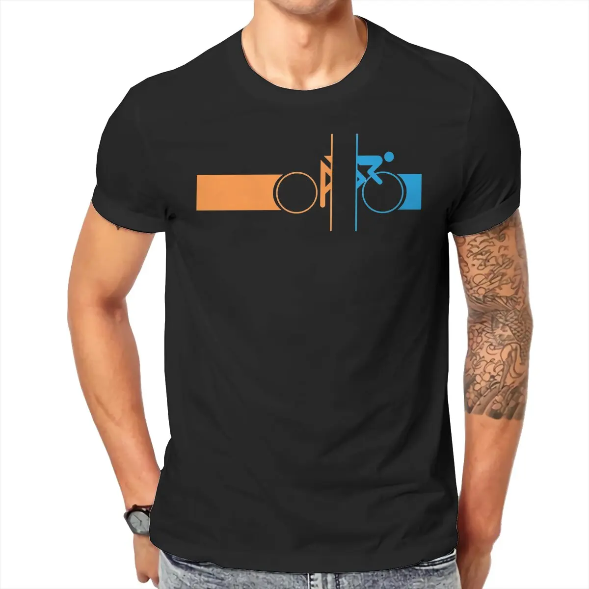 

VAN DER POEL Bike Stripes Portal T Shirt Classic Teenager Gothic High Quality Tshirt Large Crewneck Men Clothing