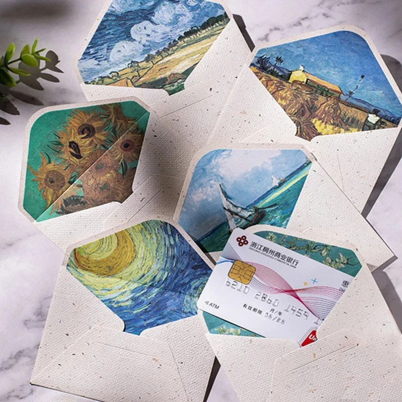 Vintage Envelopes Classic Van Gogh Oil Painting And Plant Artistic Envelopes For Letters Wedding Invitation 10pc/lot 9.8X7.8CM