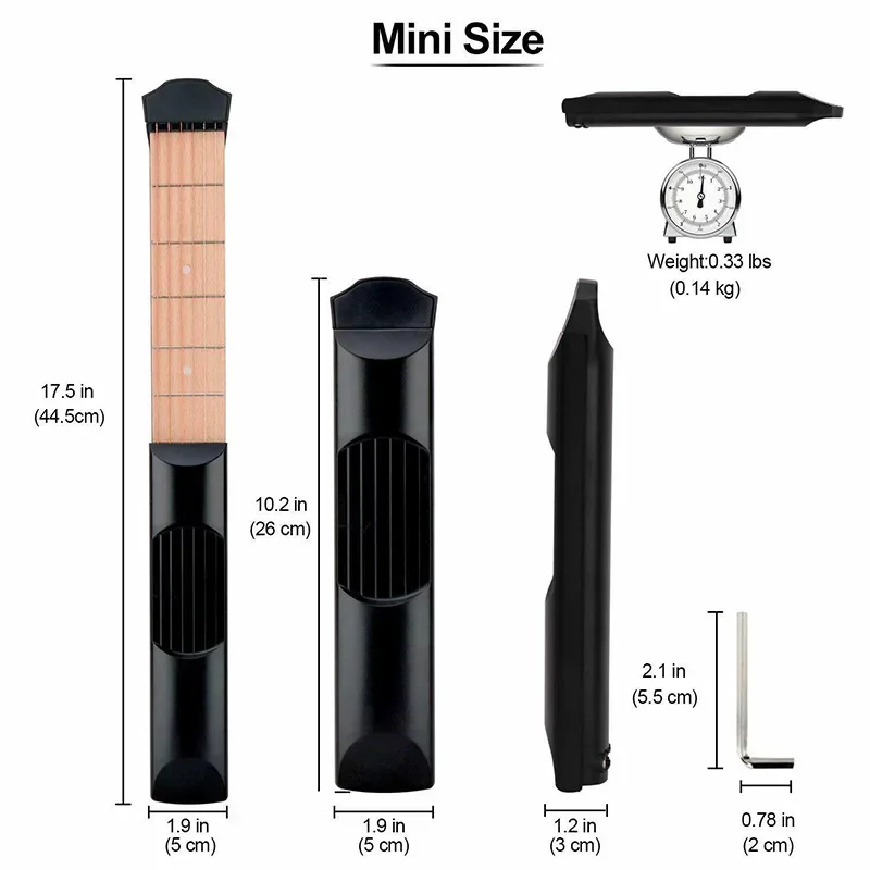 6 Fret Pocket Guitar Bass Travel Gift Mini Guitar Musical Instruments Finger Exerciser Train Practice Tool For Beginners Kids