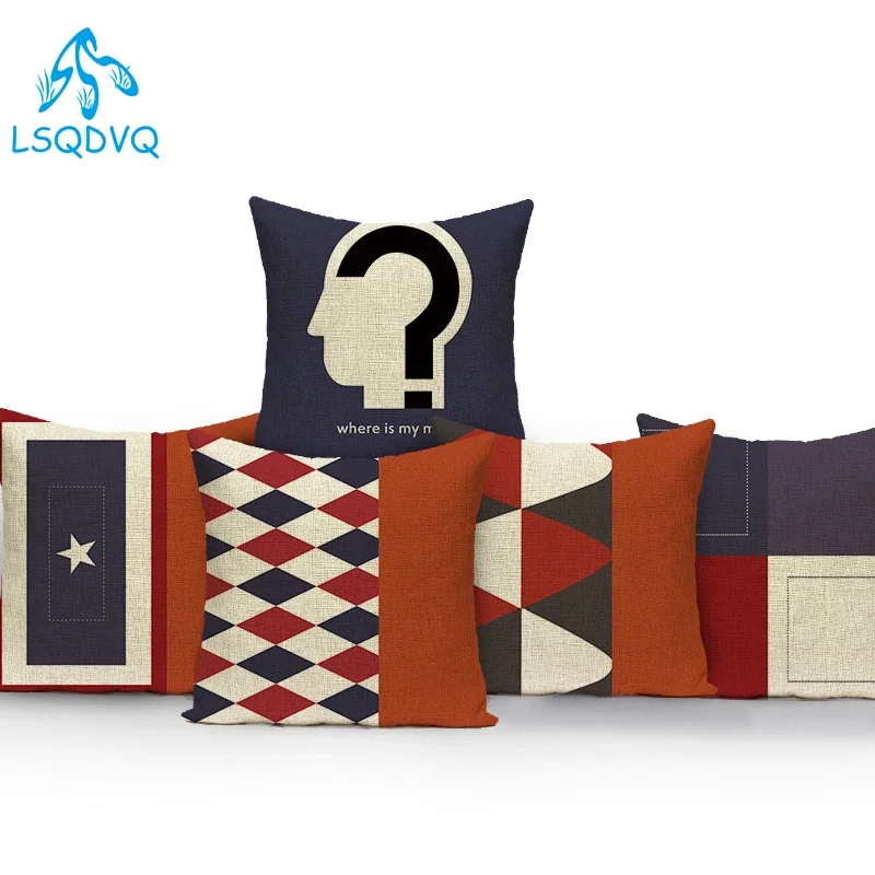 Geometric Flag Decorative Throw Pillow Cover