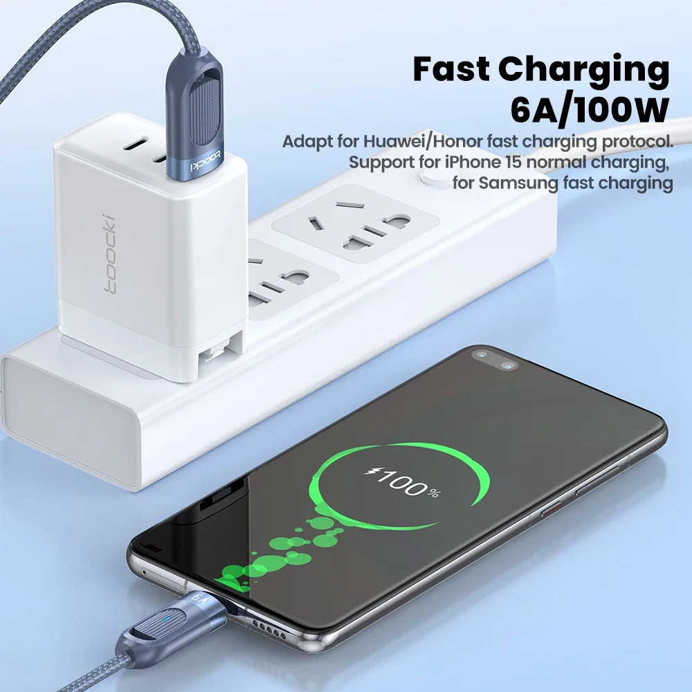 Toocki 100W Fast Charging Telescopic USB Type C Cable