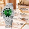 4pcs Men's Casual Quartz Watch Alloy Strap With Date Silver And Alloy Rhinestone Cuban Chain Bracelet Necklace And Alloy Cross P 5