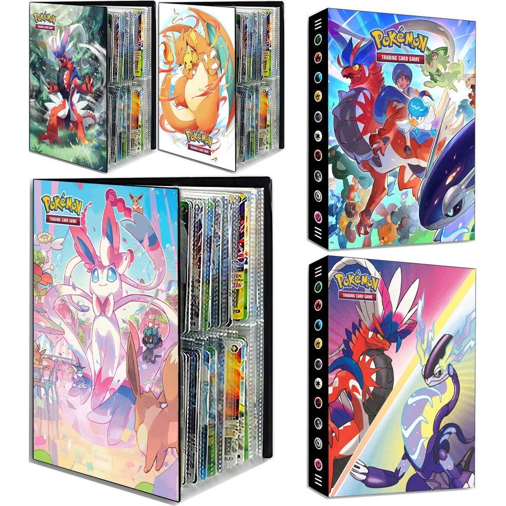 

New 240Pcs Pokemon Classic Card Book Pokemon Scarlet and Violet Miraidon Koraidon Pikachu Charizard Vmax Collection Toys Gifts