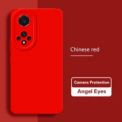 Premium Liquid Silicone Lens Protection Phone Case, Soft & Simple Design for Huawei Nova 7 Pro (Bright Red)