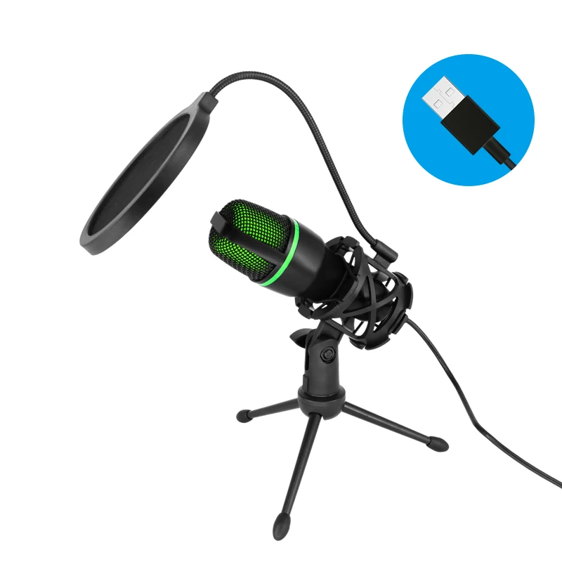 מיקרופון פודקאסט שולחני עם חיבור USB