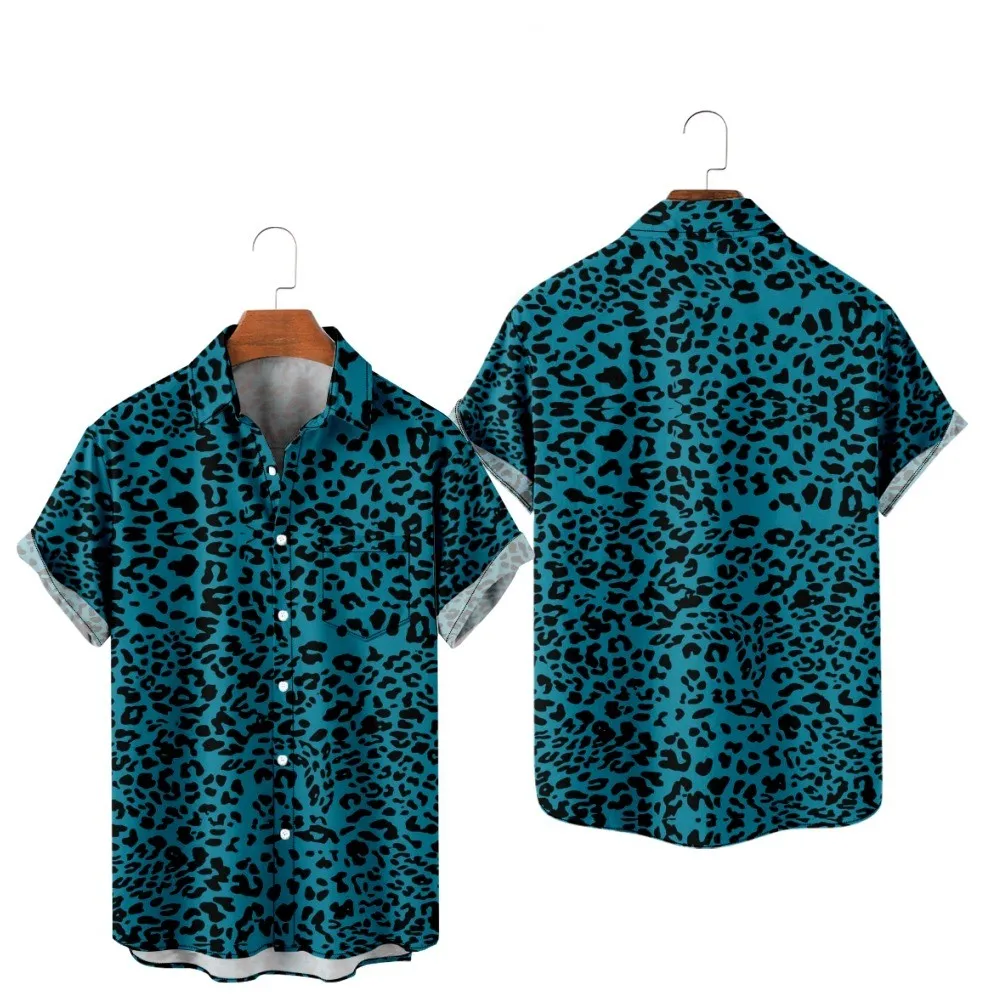 

Aloha shirt Leopard shirt Hombre Fashion Shirt Hawaiian 3D Print Cozy Casual Short Sleeve Beach Oversized Clothes