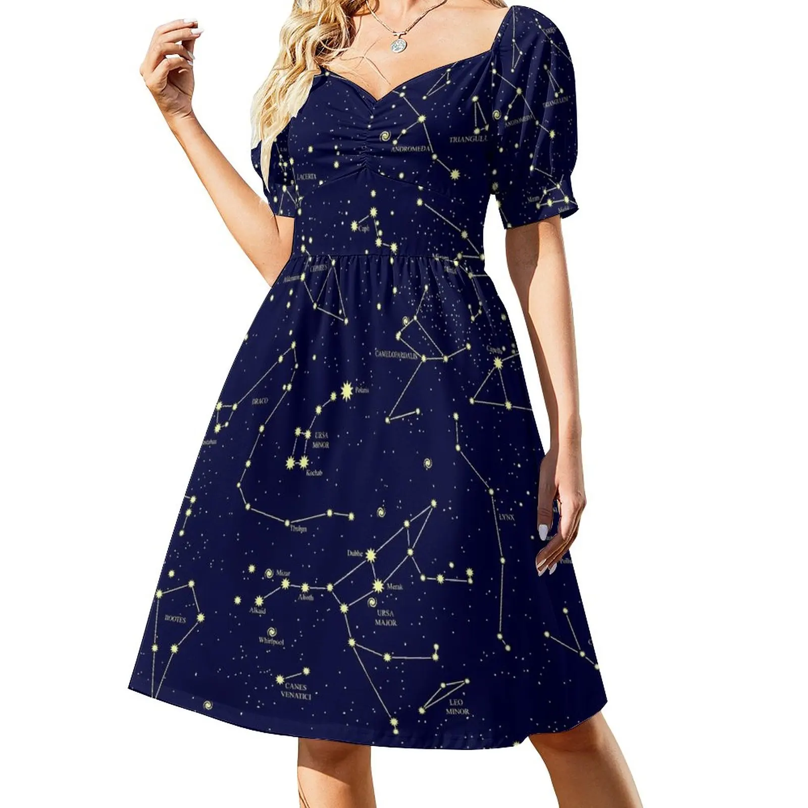 

Constellation Astronomy Star Map Night Sky Sleeveless Dress Dresses for wedding party