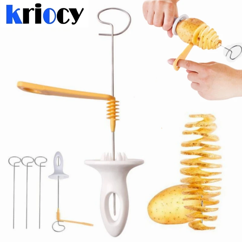 Automatic Stainless Steel Tornado Curly Fries Twister Slicer Spiral Potato  Cutter Potato Stick Spiralizer Kitchen Tools Food - Electric Spiral Potato  Slicers - AliExpress