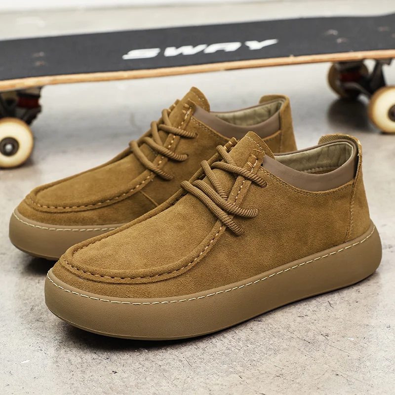 British Style Men's Suede Shoes Autumn Winter New Plush Retro Trend Low Top Shoes Men's Oxford Shoes Versatile for Daily Use 2