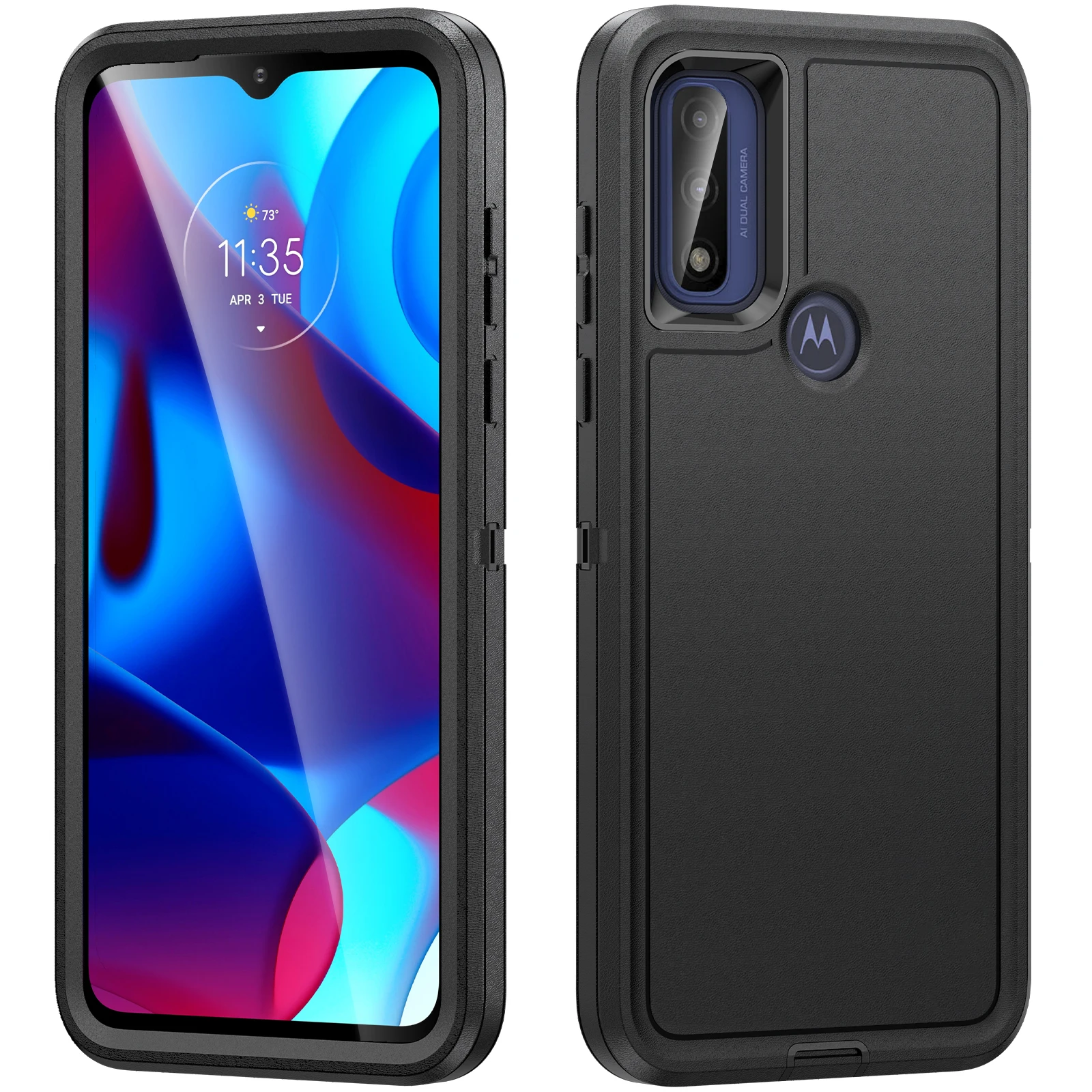 Funda Híbrida Con Anilla Y Soporte Para Moto G Pure / Moto G Power 2022 – Protección 360, Diseño Rugged