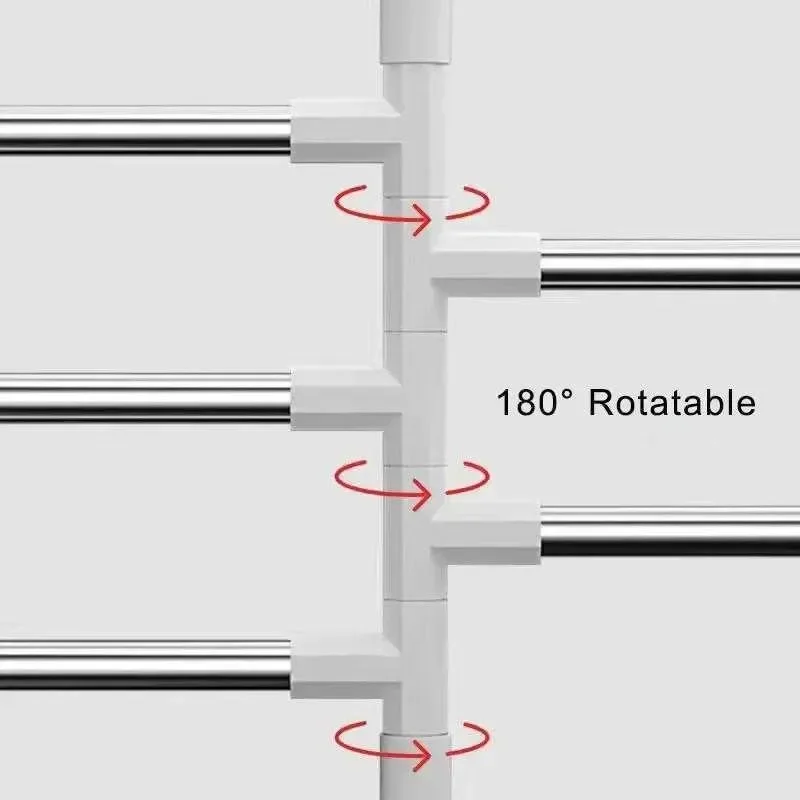 Towel Rack Bathroom Accessories Rotatable Towel Holder Space Aluminum 2/3/4/5/6/7/8 -Bar Hanging Wall Mounted Towel Hanger 5