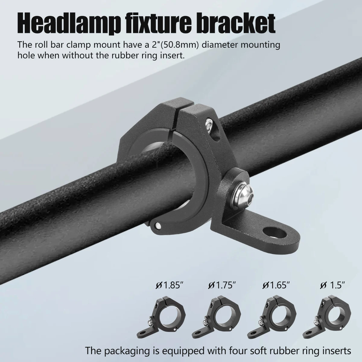 UTV ATV Whip Light Flag Mount Bracket Support Stent for 1.5"/1.65"/1.75"/1.85"/2" Roll Bar Motorcycle Headlight Fog Light Mount