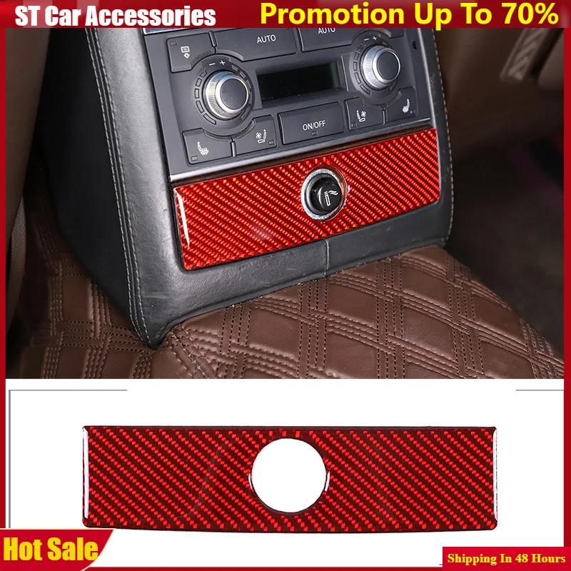 

For Audi A8 D3 2004-2012 Soft Carbon Fiber Rear Cigarette Lighter Panel Decorative Sticker Car Interior Accessories