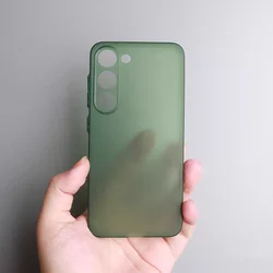 Matte Translucent Ultra Thin Soft TPU Case - Frosted Slim Armor Back Cover - Galaxy S23 Ultra (Deep Green)
