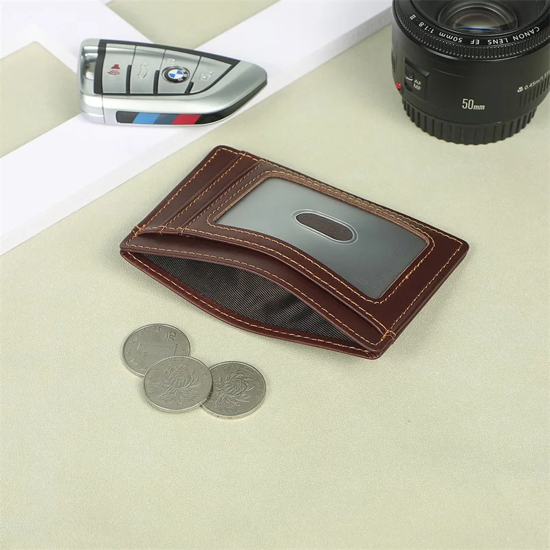 Slim Credit Card Holder Wallet for Men Women RFID Blocking Minimalist Mens Wallets Thin Genuine Leather Front Pocket Card Case