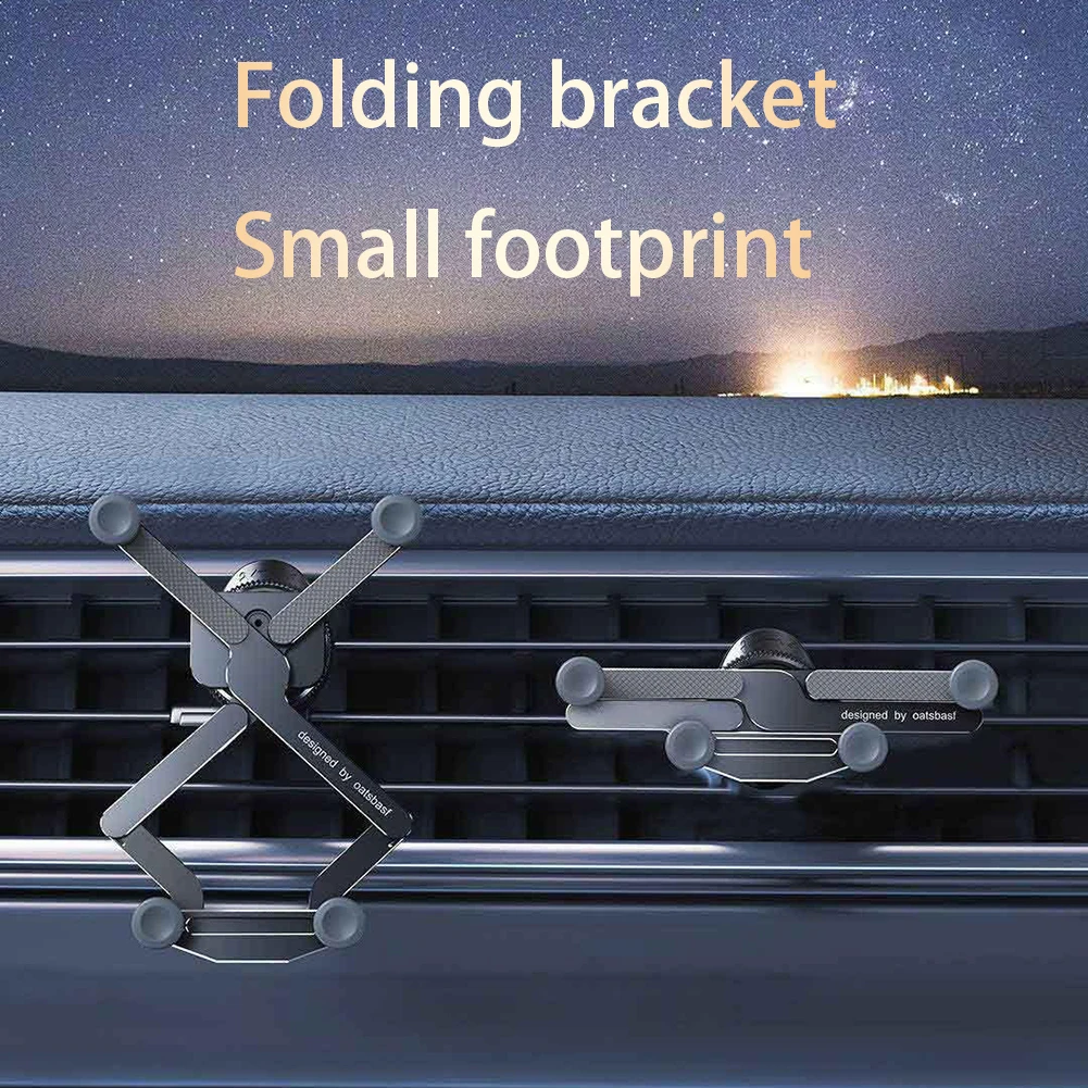 

Gravity Car Phone Holder Bracket 360° Rotatable Invisible Alloy Cell Phone Support Car Gravity Mount GPS Stand Cell Support