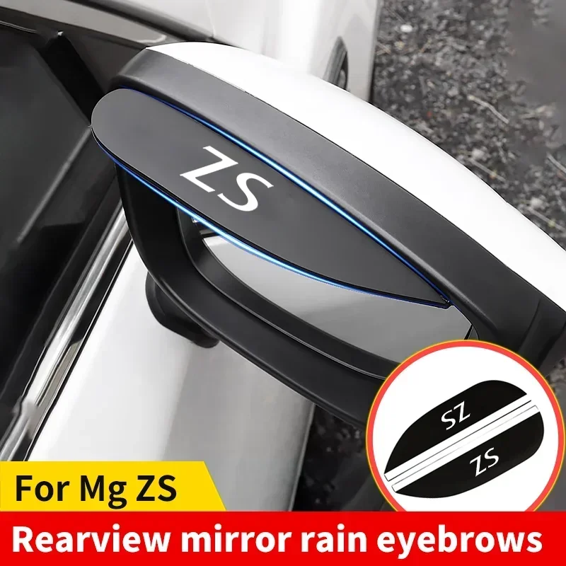 Car Rearview Mirror Rain Eyebrow For MG ZS EV EZS Car Rearview Visor Rain Cover Auto External Accessory