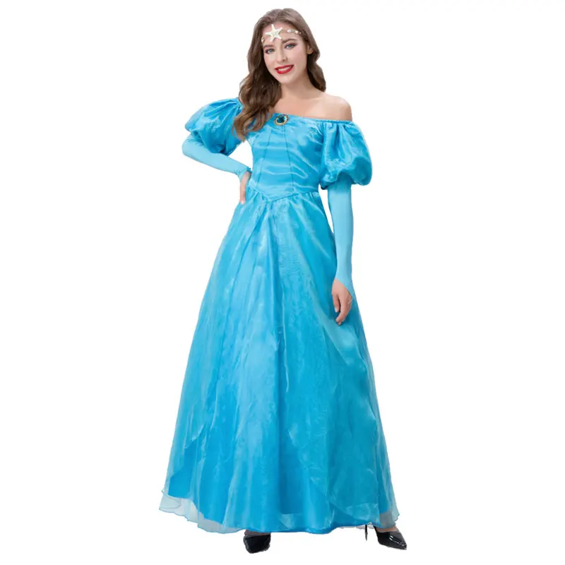 

Women's Halloween Fairy Tale Cinderella Cissie Princess Fantasia Costume Christmas Carnival Party Ice Queen Cosplay Dress