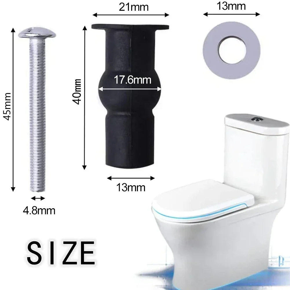 2 Set Toilet Seat Screws Hinges Expanding Rubber Top Nuts Fixings Toilet Blind Hole Replacement Kit Rubber And Stainless Steel toilet seat accessories toilet hinge replacement