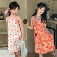 Kids Girls 100% Cotton Nightgown Cartoon Nightdress Girl Sleepwear Nightie Summer Short Sleeves Nightwear Children Clothes 1