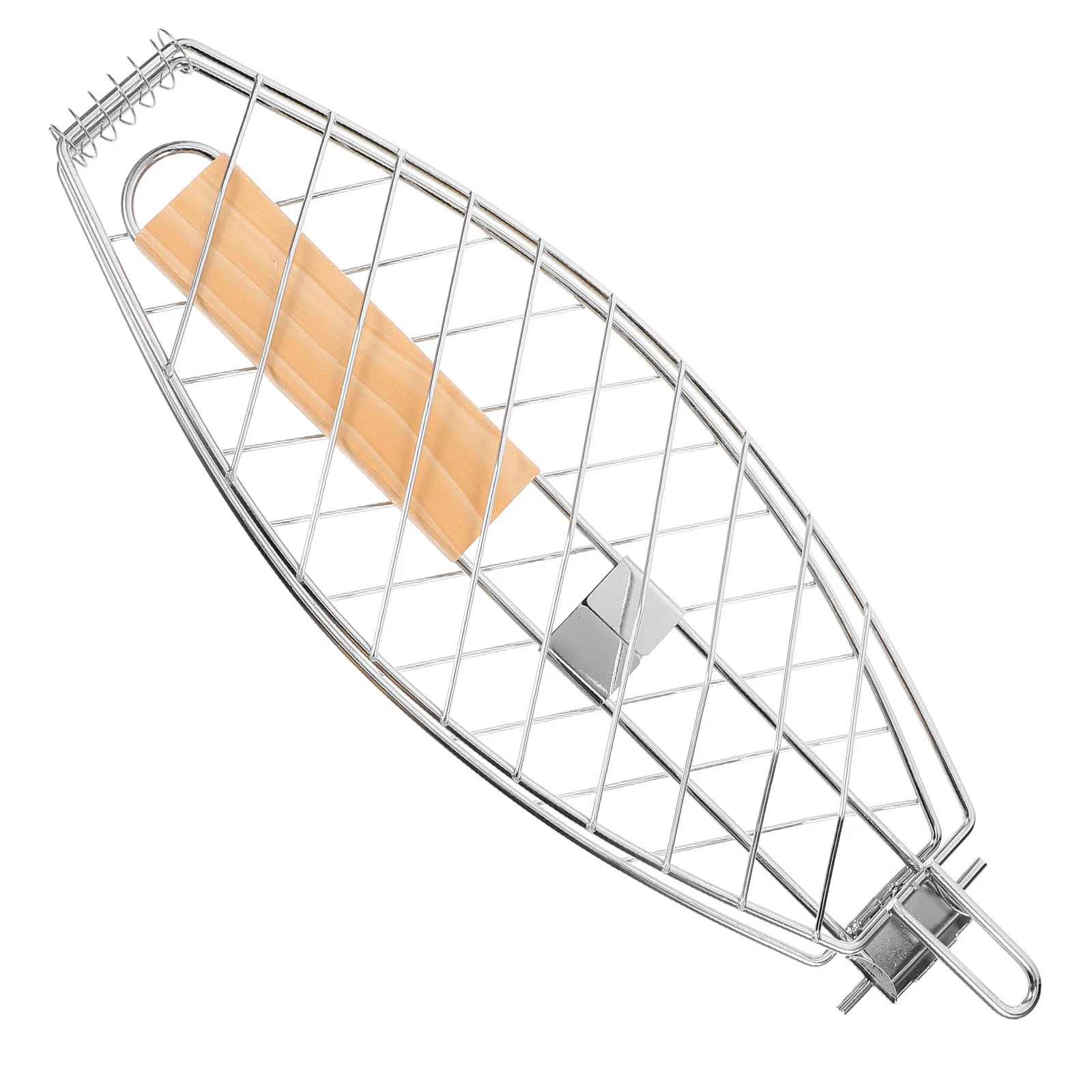 Fish Grill Basket Folding Portable Stainless Steel Barbecue BBQ Grill Basket Portable Outdoor Camping Stainless Steel BBQ Rack