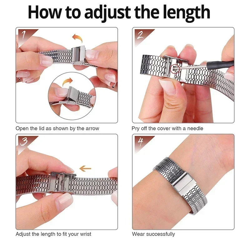 Premium Stainless Steel Metal Bracelet Watchband - Elegant Unity Strap