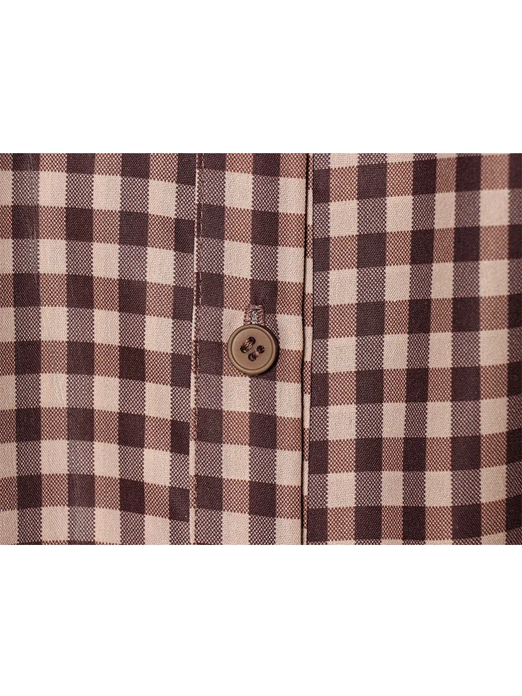 New Spring Women Shirt Long Sleeve Classic Plaid Printed Blouse Slimming Ladies Office Single Breasted Lapel Ladies Plaid Shirts