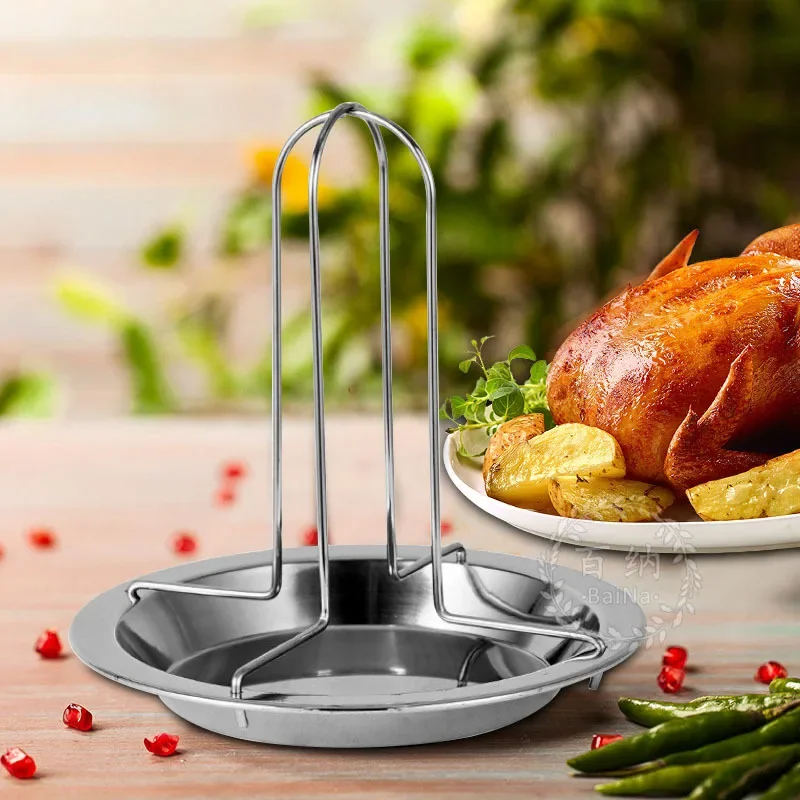 Grilled Chicken Rack Stainless Steel chicken grill tool Roast Chicken Tool Outdoor BBQ Picnic Accesorios Whole Cookware