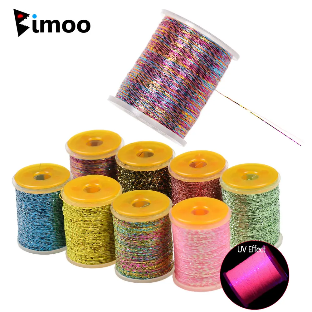 

Bimoo 8PCS 150D Micro Glint Nymph Tinsel Thread Fly Tying Material For Buzzers Small Nymphs Dry Fly Shucks Trout Fishing Lures