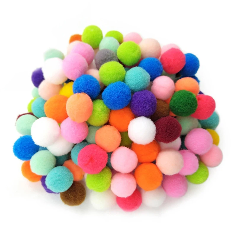 100pcs 25mm Small Pom Poms Coloured DIY Party Decorations Mixed Soft Fluffy  Puff Ball Rainbow Pompoms for Kids Art Crafts School - AliExpress