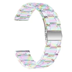 Colorful Transparent Resin Watchband - Fashion Bracelet Strap for 22mm Universal (Colorful Transparent)