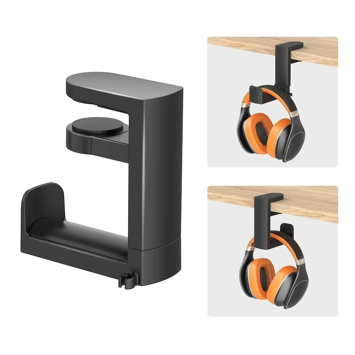 360 ° Support de casque rotatif, support de casque de bureau, casque de jeu sur PC, crochet de suspension pour le rangement des écouteurs, organisateur suspendu