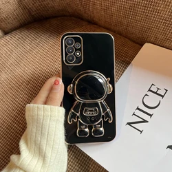 Astronaut Ring Holder Plated Phone Case Cover for Xiaomi Poco F3 GT (Black)