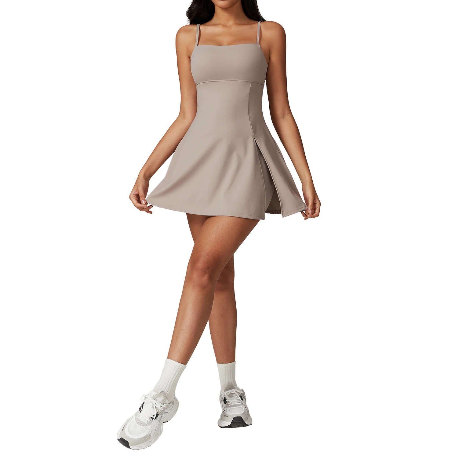Tennis Skirt with Shorts Fitness Gym Yoga Skirt Women One-Pieces Soft Sports Jumpsuits Golf Badminton Tennis Dress Skorts