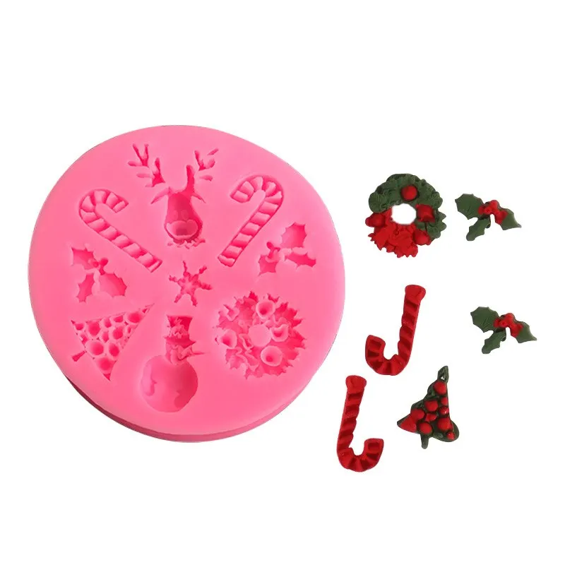 

Snowflake Christmas Tree Combination Liquid Silicone Mold Fondant Chocolate Cake Dessert Decoration Kitchen Baking Accessories