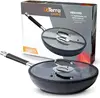 DaTerra Cucina Professional 11 "Non-stick Skillet with lid | Made in Italy ceramic skillet for chef non-stick cooking 1