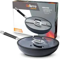 DaTerra Cucina Professional 11 "Non-stick Skillet with lid | Made in Italy ceramic skillet for chef non-stick cooking 1