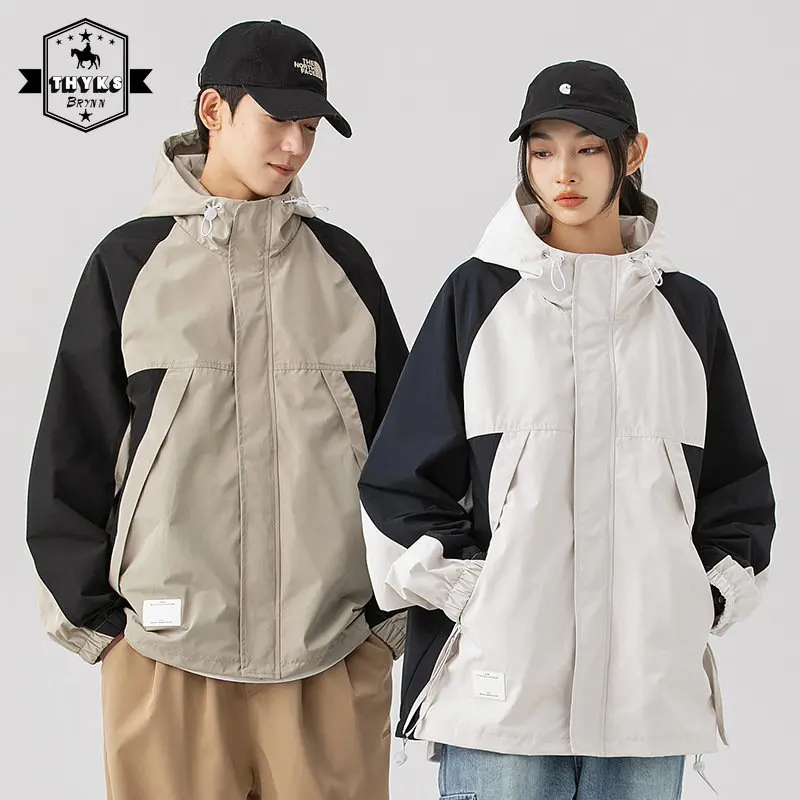 Giacca Casual Da Uomo Primavera Autunno American Vintage Fashion Outdoor Jacket Sprint Coat Coppia Harajuku Abiti Larghi Da Corsa Unisex